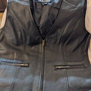 USA Black Leather Vest New W/Tags Size L